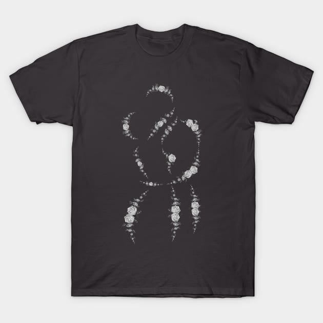 Monochromatic rose hugs and kisses T-Shirt by RADIOACTIVE CHERRY CLOUD